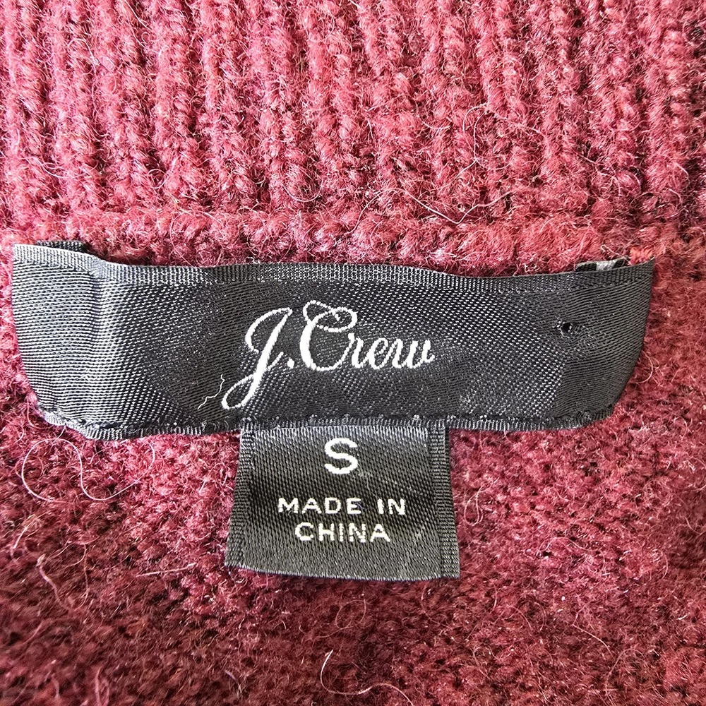 J Crew Sweater Womens Small Maroon Turtleneck Side Slits‎ Supersoft Alpaca Yarn - Picture 10 of 15